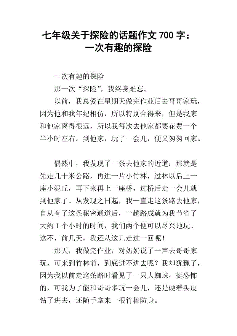 梦想冒险作文
