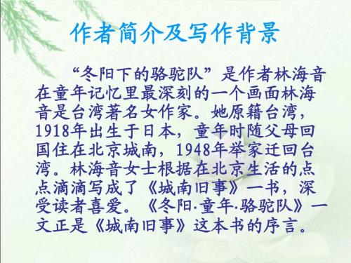 看完东阳童年骆驼队