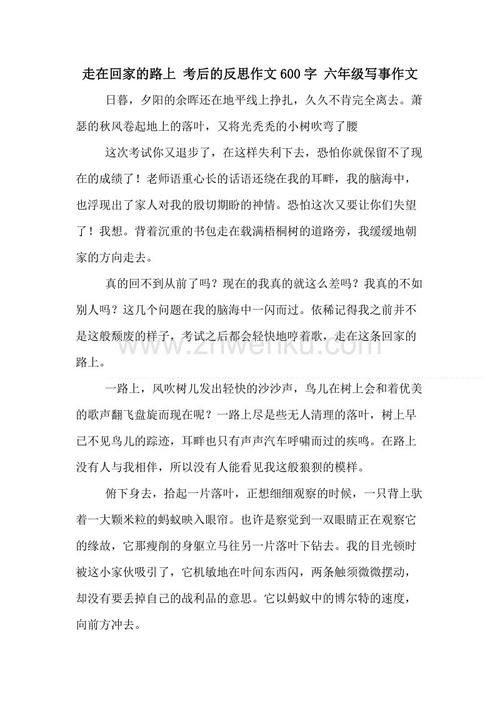 回家感觉很好。作文600字
