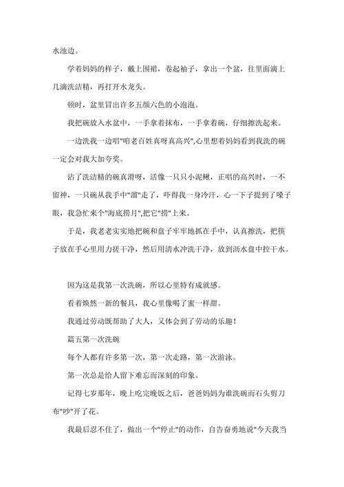 300字洗碗