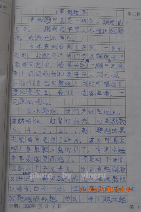 四年级作文寒假乐趣