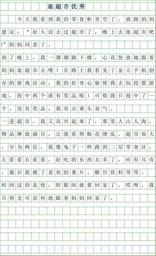 在超市购物的300个单词