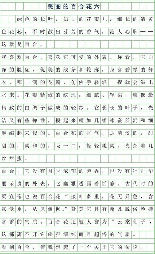 百合成分500字