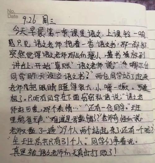 初中我的老师作文200字