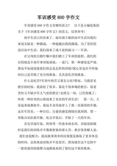 初中军训思想作文1000字