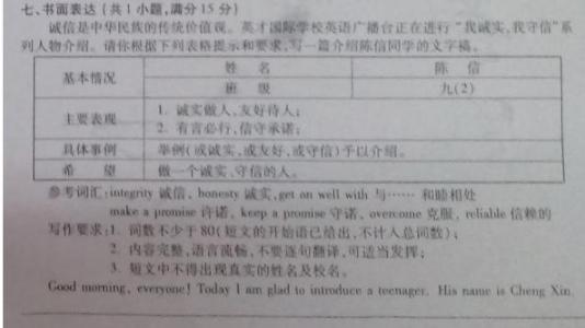 2018山东枣庄高中入学考试全场作文：感激的回忆（8）