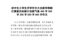 新学期计划400字