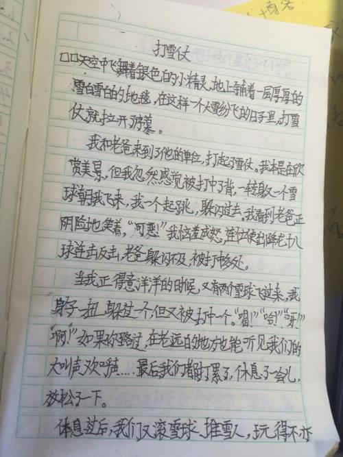 雪球大战作文350字
