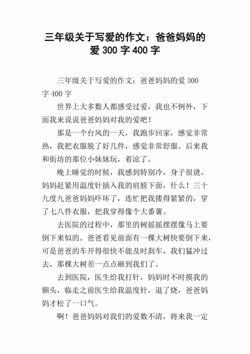 母亲的爱情作文300字