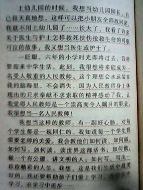 我未来写作的800个字