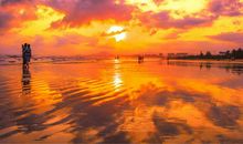 描写冬天晚霞的句子