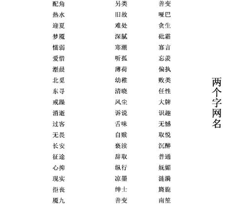男孩两个字符的屏幕名称