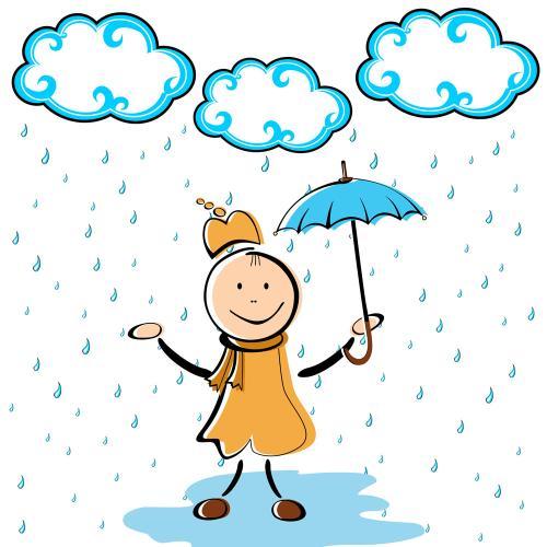 恋人在冬季雨天迎接短信