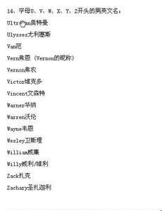 英文名