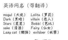 英文网名翻译