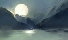 的夜空中,皎洁的月亮悬挂在那里,照亮了整个世界——浪漫的月光下,一首诗歌的探寻