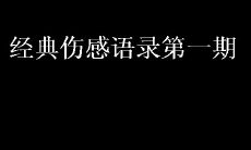 不朽的情感之恸:精选经典伤感语录第一期