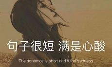 虽然句子简短，但却充满着深深的心酸之情